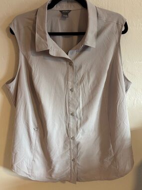 Eddie Bauer hiking shirt collared tank top XXL - light grey